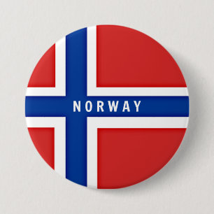 Bóton Redondo 7.62cm Bandeira da Noruega