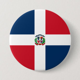 Bóton Redondo 7.62cm Bandeira da República Dominicana