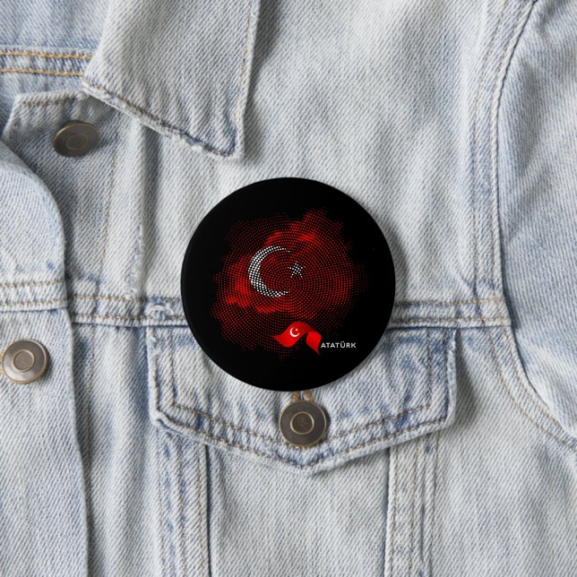 Bóton Redondo 7.62cm Bandeira da Turquia (In Situ)