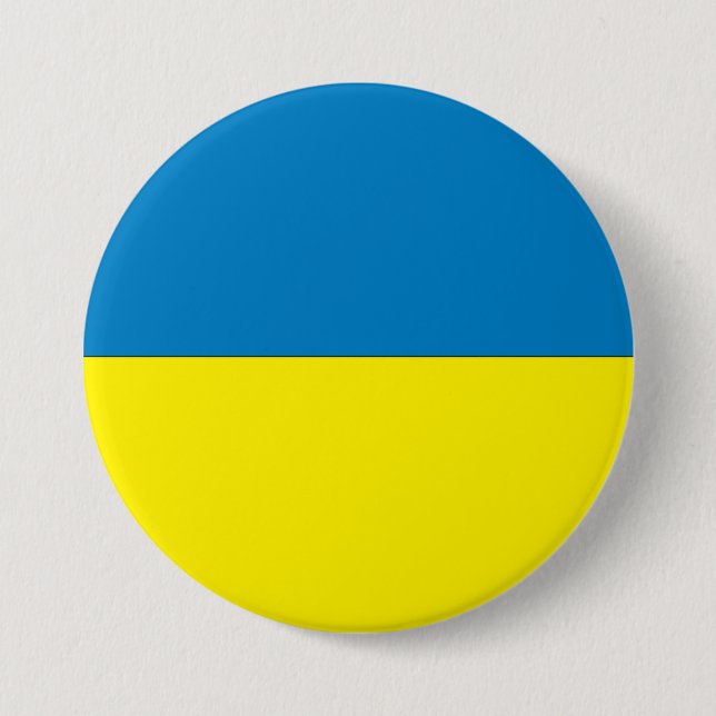 Bóton Redondo 7.62cm Bandeira da Ucrânia (Frente)