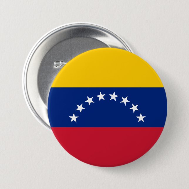 Bóton Redondo 7.62cm Bandeira da Venezuela personalizada (Frente & Verso)