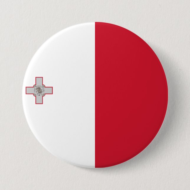 Bóton Redondo 7.62cm Bandeira de Malta (Frente)