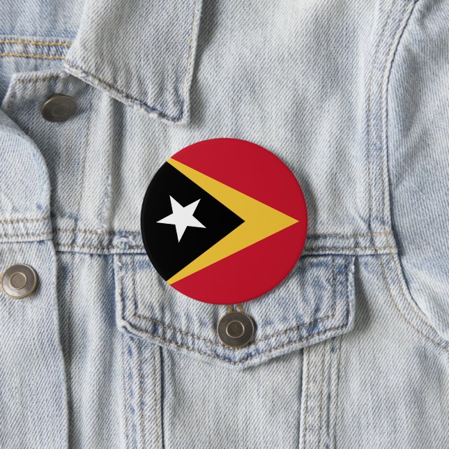 Bóton Redondo 7.62cm bandeira de Timor Leste (In Situ)