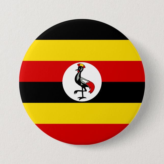 Bóton Redondo 7.62cm Bandeira de Uganda (Frente)