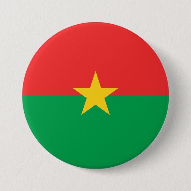 Bóton Redondo 7.62cm Bandeira do Burkina Faso (Frente)