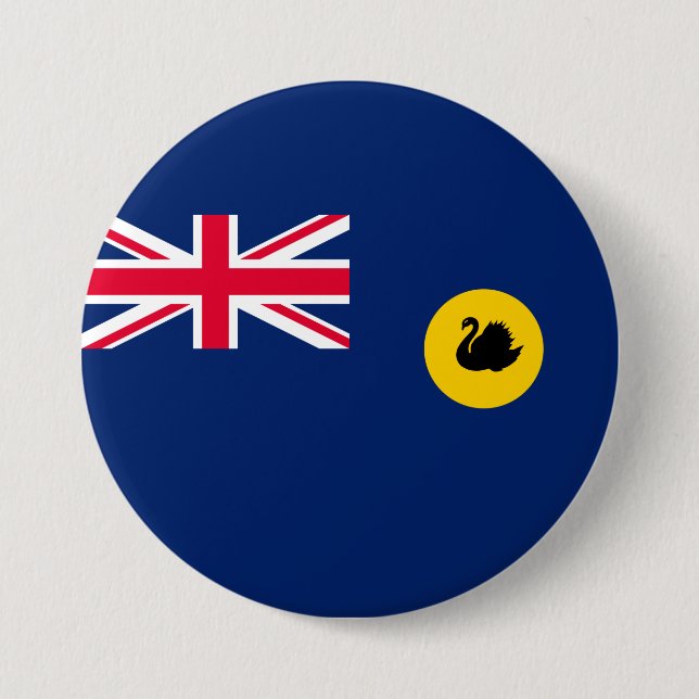 Bóton Redondo 7.62cm Bandeira do Estado da Austrália Ocidental (Frente)