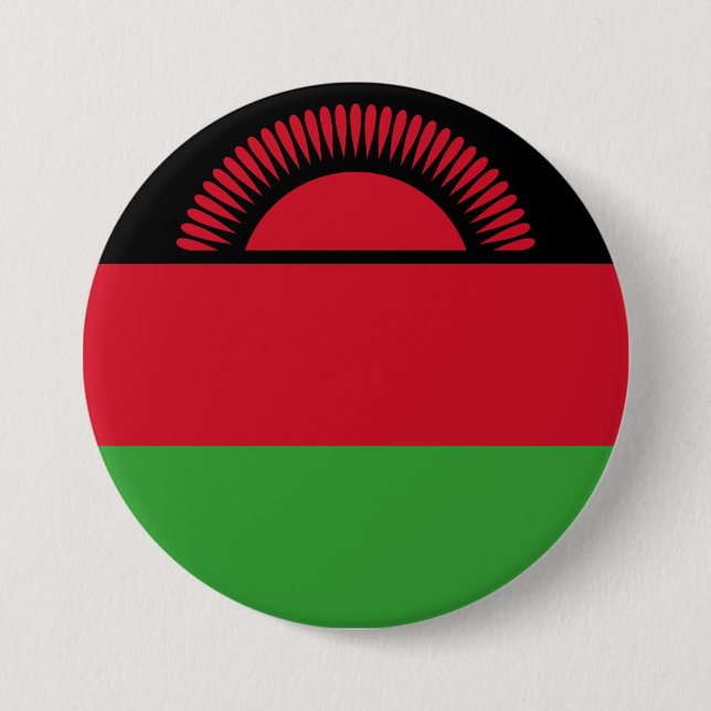 Bóton Redondo 7.62cm Bandeira do Malawi (Frente)