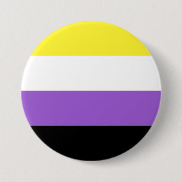 Bóton Redondo 7.62cm Bandeira do Orgulho Não Binário