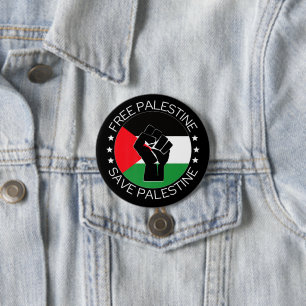 Bóton Redondo 7.62cm Bandeira Palestina Livre Genocídio de Gaza