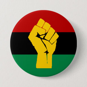 Bóton Redondo 7.62cm Bandeira Pan-Africana de Energia Preta