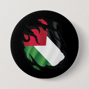 Bóton Redondo 7.62cm Bandeira Rasgada da Palestina