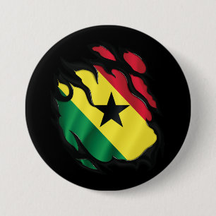 Bóton Redondo 7.62cm Bandeira Rasgada de Gana