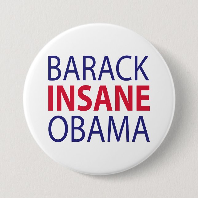 Bóton Redondo 7.62cm Barack Obama insano (Frente)