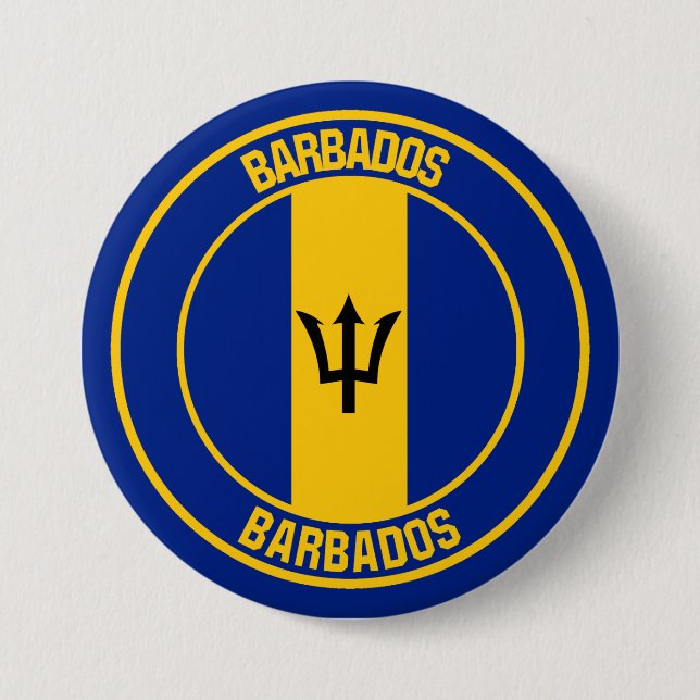 Bóton Redondo 7.62cm Barbados Round Emblem (Frente)