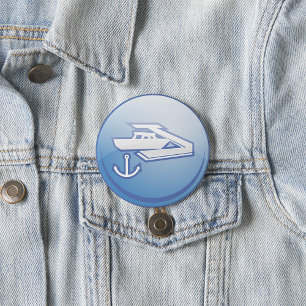 Bóton Redondo 7.62cm Barco E Âncora