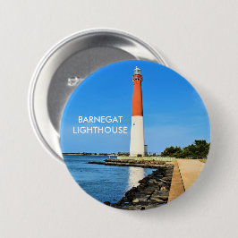 Bóton Redondo 7.62cm Barnegat Lighthouse, Botão New Jersey