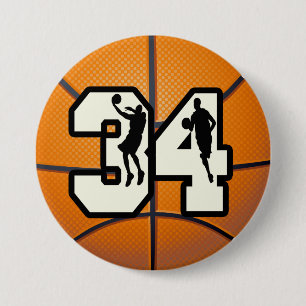 Bóton Redondo 7.62cm Basquetebol do número 34
