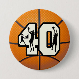 Bóton Redondo 7.62cm Basquetebol do número 40