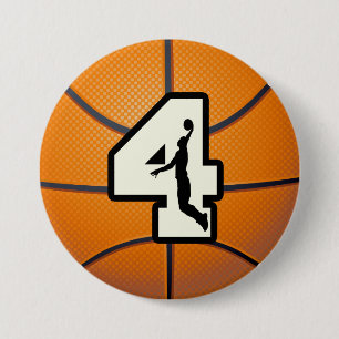 Bóton Redondo 7.62cm Basquetebol e jogador do número 4