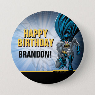 Bóton Redondo 7.62cm Batman   Feliz Aniversário