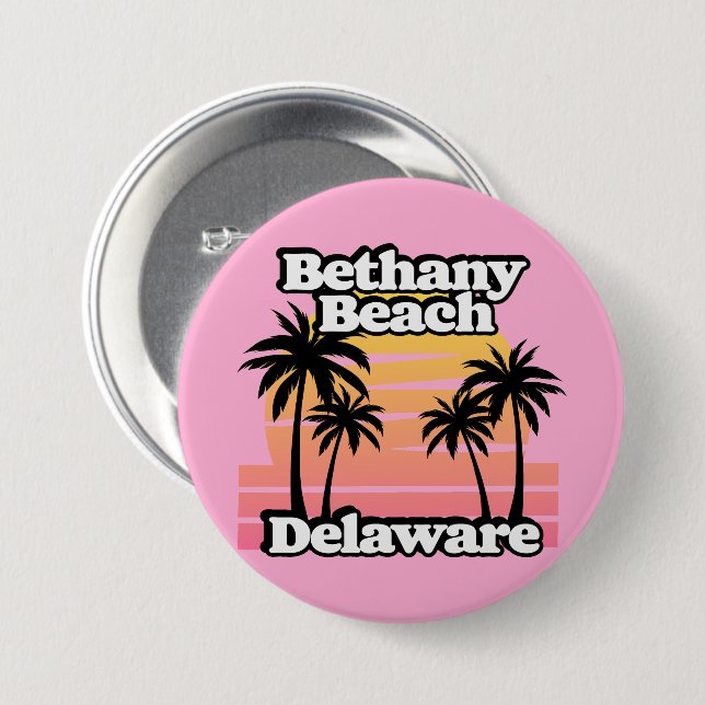 Bóton Redondo 7.62cm Bethany Beach Delaware (Frente & Verso)