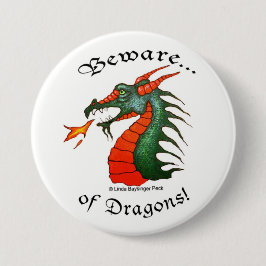 Bóton Redondo 7.62cm Beware os dragões brancos