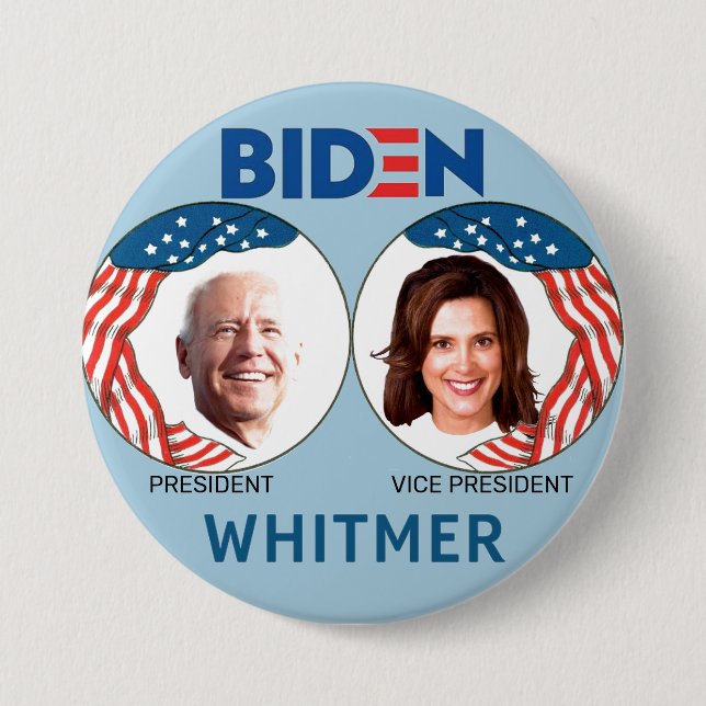 Bóton Redondo 7.62cm Biden/Whitmer 2020 (Frente)