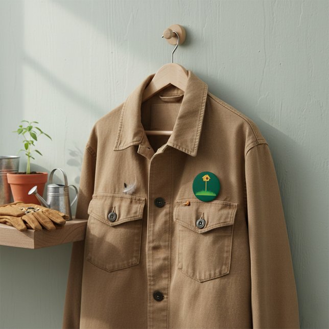 Bóton Redondo 7.62cm Bird House (Criador carregado)