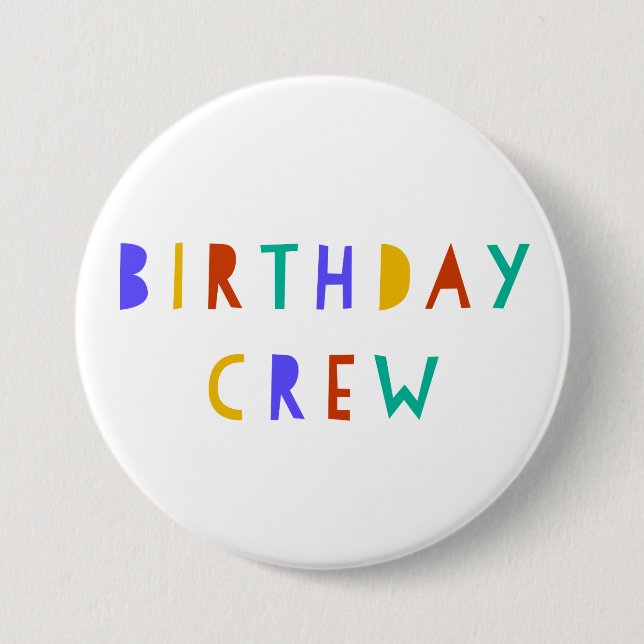 Bóton Redondo 7.62cm Birthday Crew Pin Party Favor Kids Swag Bag (Frente)