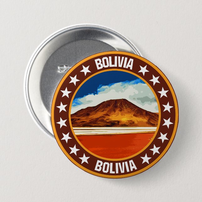 Bóton Redondo 7.62cm Bolívia (Frente & Verso)