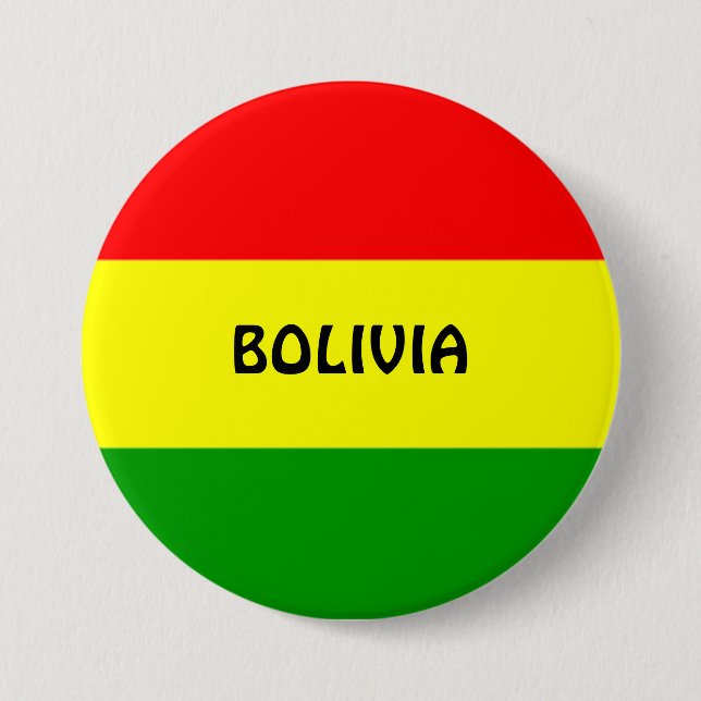 Bóton Redondo 7.62cm BOLÍVIA: Bandeira da Bolívia (Frente)