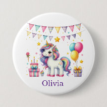Bolo de Aniversário de Unicórnio Fofinho Nome Pers