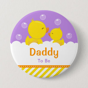 Bóton Redondo 7.62cm Borracha Ducky Amarelo e Pai Roxo