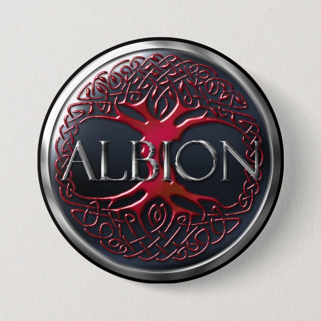 Bóton Redondo 7.62cm Botão Albion Ruby Red HMA (Frente)