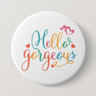 Bóton Redondo 7.62cm Botão Alô Belo de Várias Cores