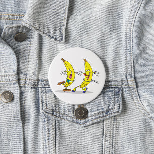 Bóton Redondo 7.62cm Botão Bananas Dançar