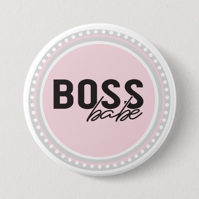 Bóton Redondo 7.62cm Botão Boss Babe (Frente)