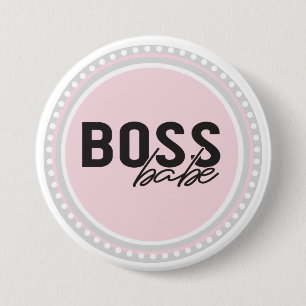 Bóton Redondo 7.62cm Botão Boss Babe