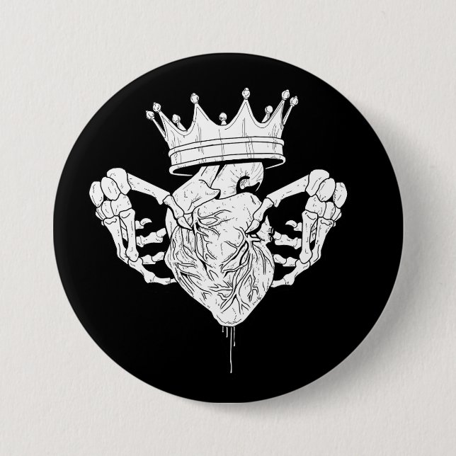 Bóton Redondo 7.62cm Botão Claddagh (Frente)