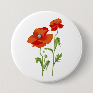 Bóton Redondo 7.62cm Botão colorido de paz "flor de papoila" da Ucrânia