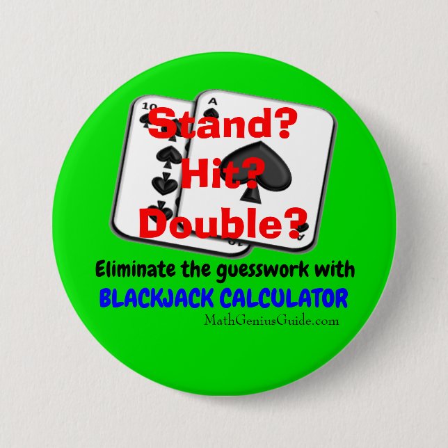 Bóton Redondo 7.62cm Botão da calculadora do vinte-e-um (Frente)