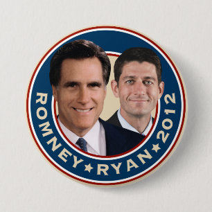 Bóton Redondo 7.62cm Botão da campanha de Romney-Ryan 2012