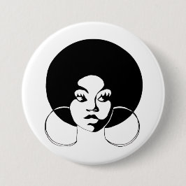Bóton Redondo 7.62cm Botão da diva do Afro