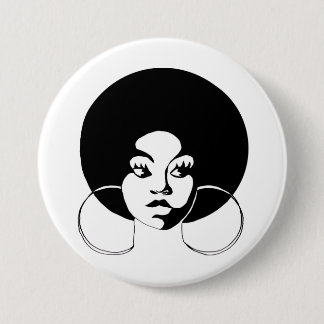 Bóton Redondo 7.62cm Botão da diva do Afro