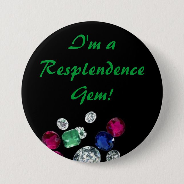 Bóton Redondo 7.62cm Botão das gemas (Frente)