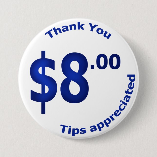 Bóton Redondo 7.62cm Botão de $8 vendas (Frente)