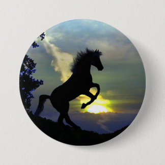 Bóton Redondo 7.62cm Botão de Arte Belo Cavalo