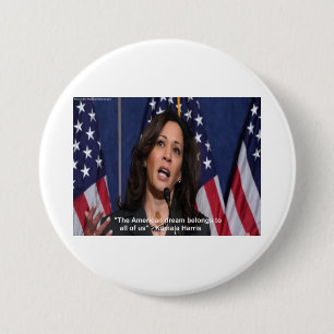 Bóton Redondo 7.62cm Botão de Citação de Kamala Harris & Sonho American