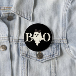Bóton Redondo 7.62cm Botão de Dia das Bruxas Bonito - Fantasma "Boo" co