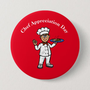 Bóton Redondo 7.62cm Botão de Dia de Apreciação do Chef Masculino